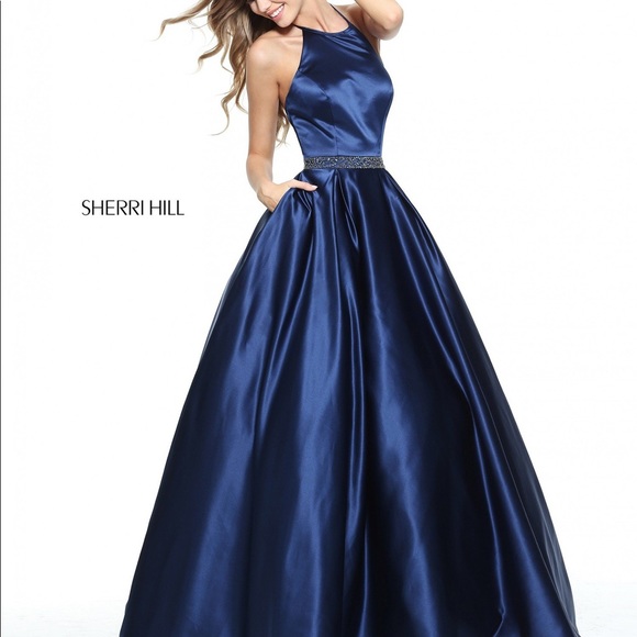 Sherri Hill Dresses & Skirts - Sherri Hill 51036 Classic Satin Halter Ball Gown.